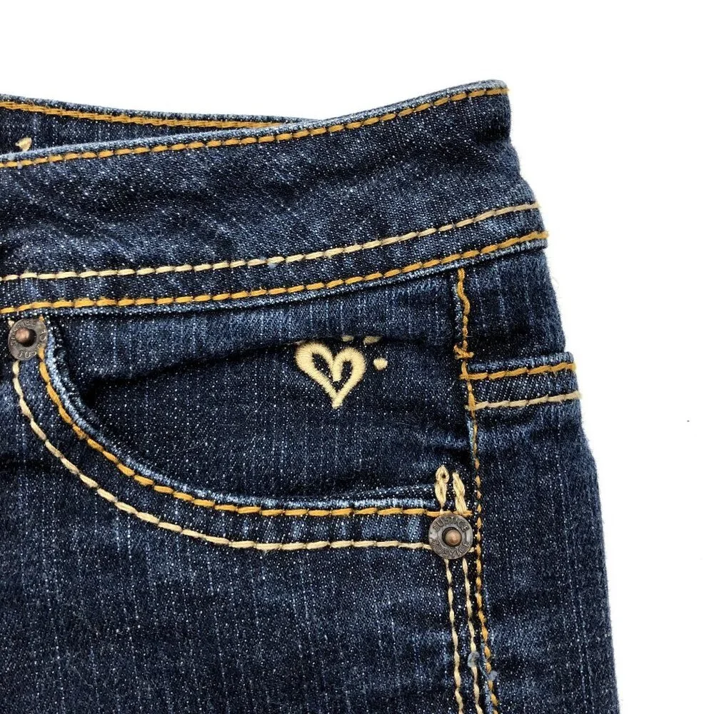 Justice Girls Size‎ 12 Capri Bermuda Jean Shorts Dark Wash Blue Flap Pocket